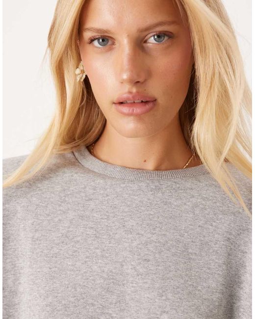 Sudadera Gris Jaspeado Extragrande Con Hombreras De ASOS de color Gray