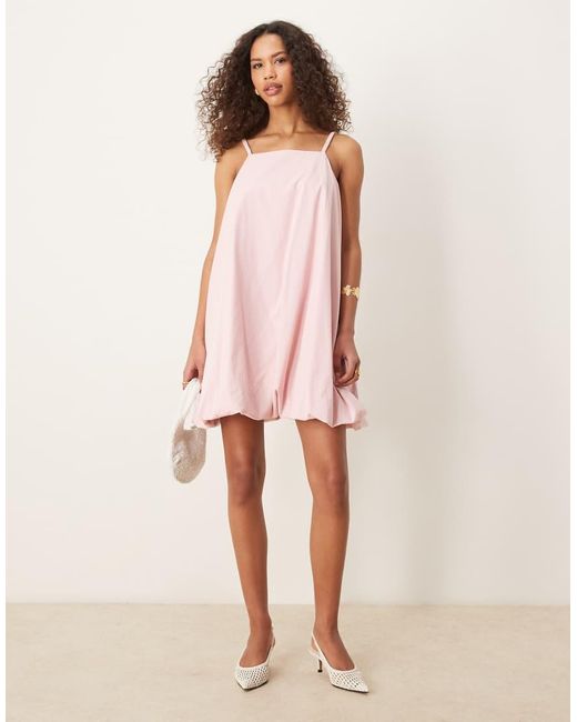 Ghospell Pink Bubble Mini Dress