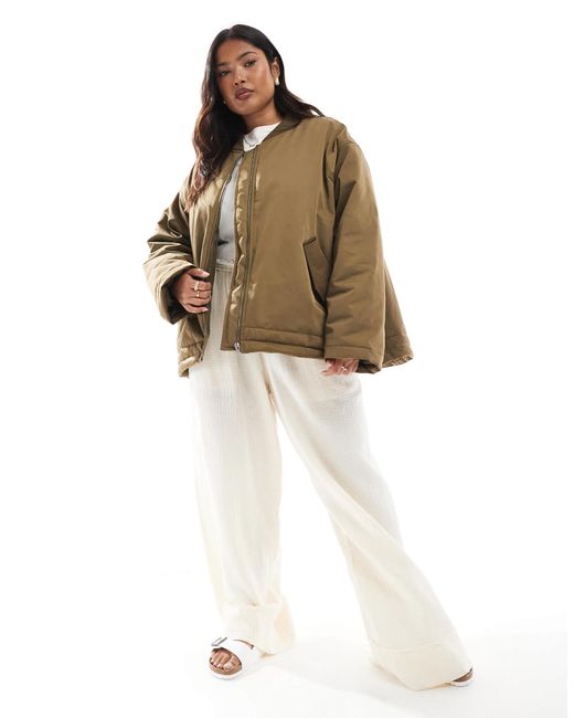 Asos design curve - ma1 - bomber épuré - kaki-pas ASOS en coloris Brown