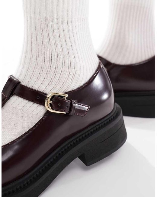 London Rebel Red Sophia Chunky Mary Janes