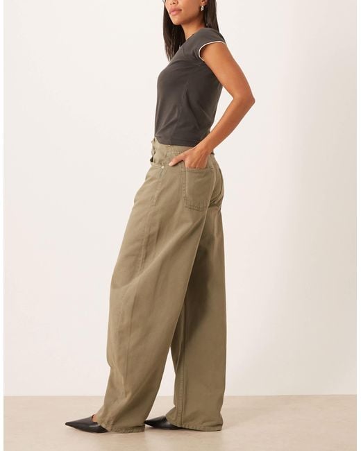 ASOS Natural High Waisted Barrel Leg Jean