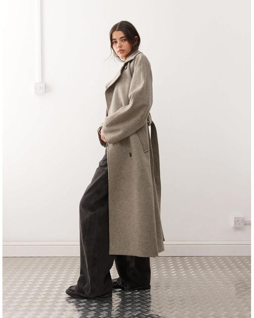Weekday Natural – kia – oversize-mantel aus wollmix
