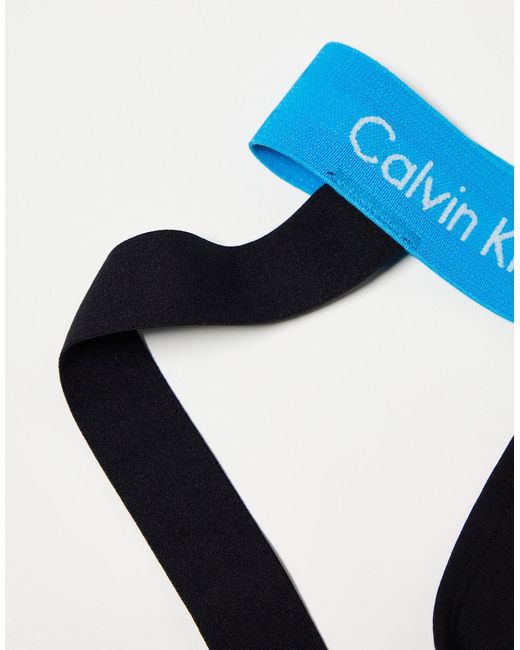 Cotton stretch - confezione da 3 sospensori neri con fascia di Calvin Klein in Blue da Uomo