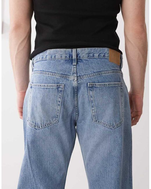 Weekday Blue Meteor Low Rise Relaxed Straight Leg Jeans for men