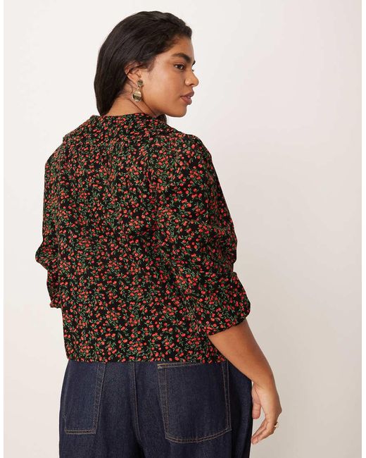 Nobody's Child Brown Emmie Cord Oversized Collar Blouse