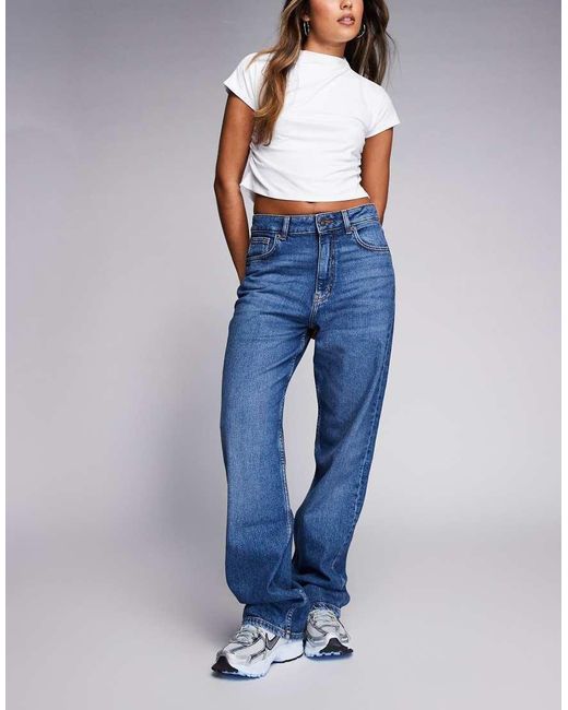 HUGO Blue High-Rise Straight-Leg Denim Jeans