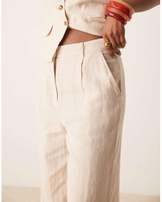 Y.A.S Natural Linen Touch Tailored High Waist Wide Leg Trouser Co-ord