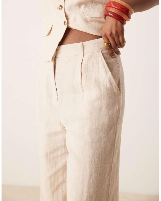 Y.A.S Natural Linen Touch Tailored High Waist Wide Leg Trouser Co-ord