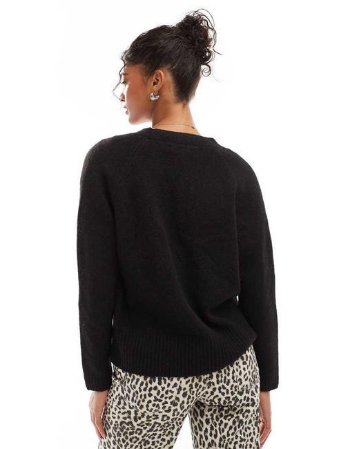 Vero Moda Black Boxy Knitted Cardigan With Pockets