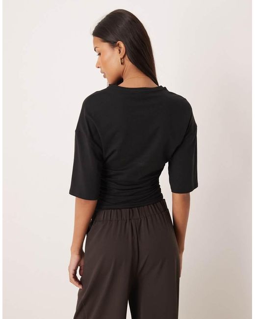 Gina Tricot Black Ruched Top