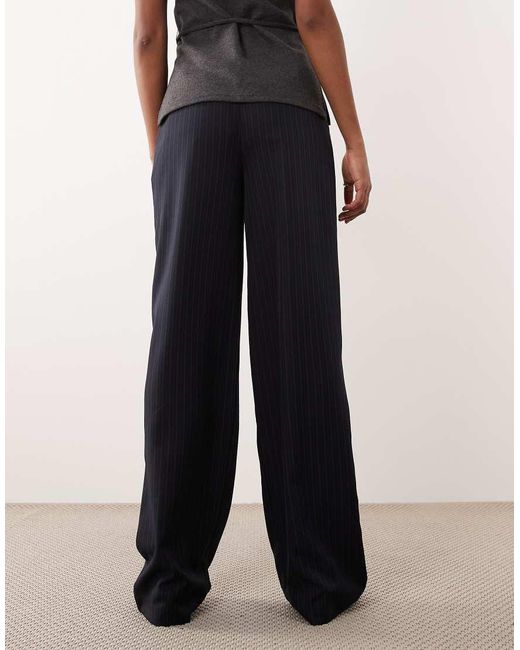 ASOS Black Tall Tailored Wide Leg Pleated Trousers