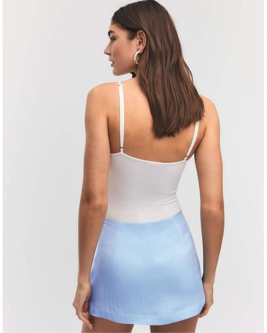 Stradivarius White Mini Skort