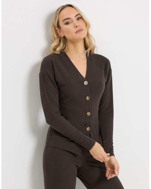 Long Tall Sally Gray Ribbed Cardigan