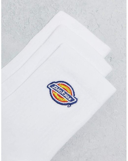 Dickies White Valley Grove Mid 3 Pack Socks Multipack for men