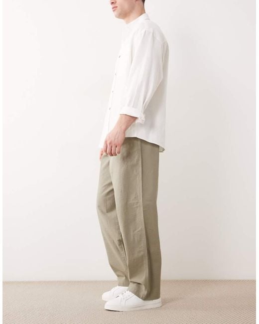 ASOS Natural Loose Straight Pants for men