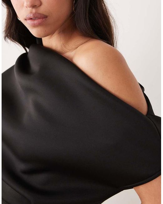 ASOS Natural Dramatic Neckline Midi Dress