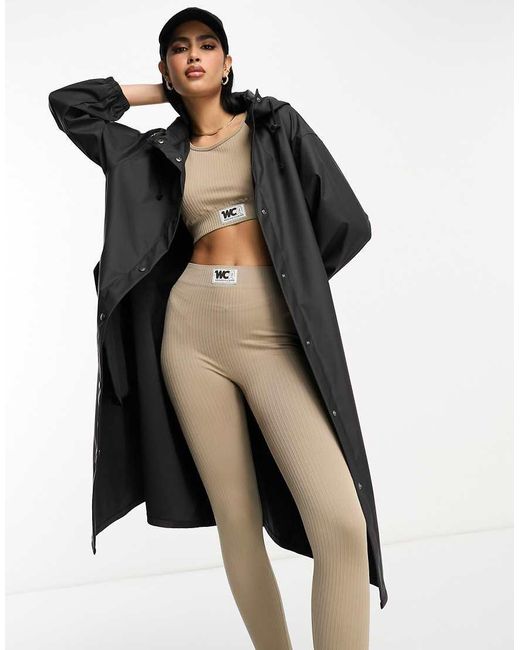 ASOS White Rubberized Rain Parka Coat