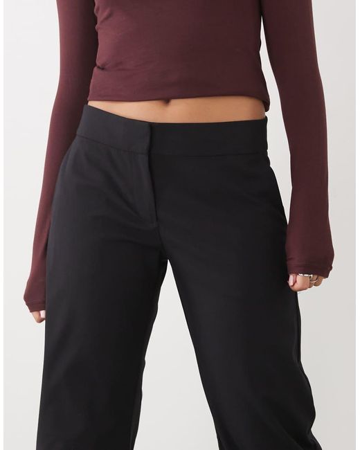 Weekday Black Wide Leg Tailored Trousers