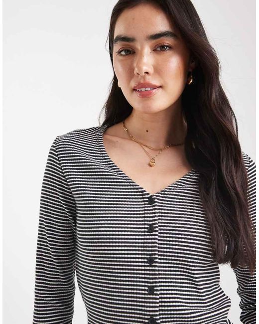Levi's Gray Muse Long Sleeve Button Front T-shirt