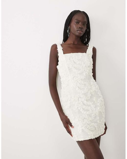 True Decadence Natural Square Neck Mini-Dress