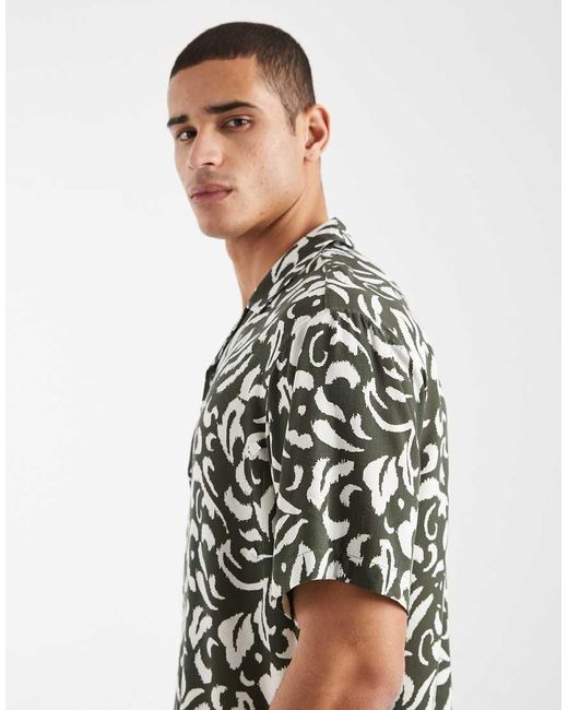 JJ Rebel White Short Sleeve Shirt With Floral Print for men