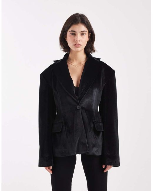 ASOS Black Cinch Waist Blazer