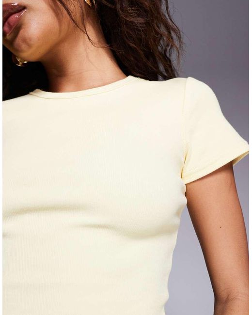 Princess Polly White Baseline Ribbed Cropped Baby Tee