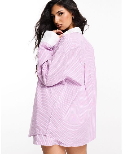 ASOS Red Oversized Shirt With Color Blocking