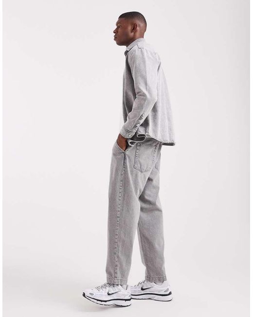 ASOS Gray Co-Ord Relaxed Tapered Jeans for men