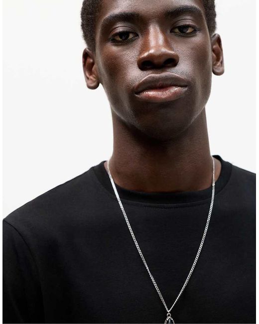Pull&Bear Black Basic Short Sleeve Cotton T-Shirt for men