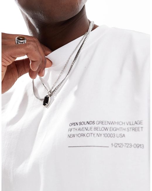 Cotton On White Box Fit Text T-Shirt for men