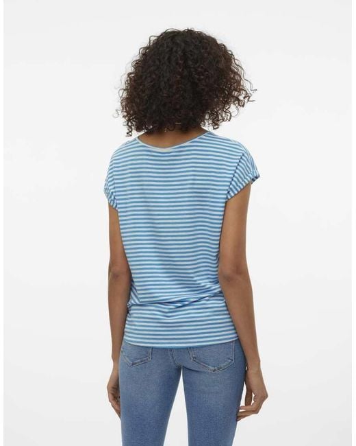 Vero Moda Blue Oversized Stripe T-shirt