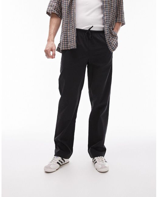 Pantalon ample Topman pour homme en coloris Black