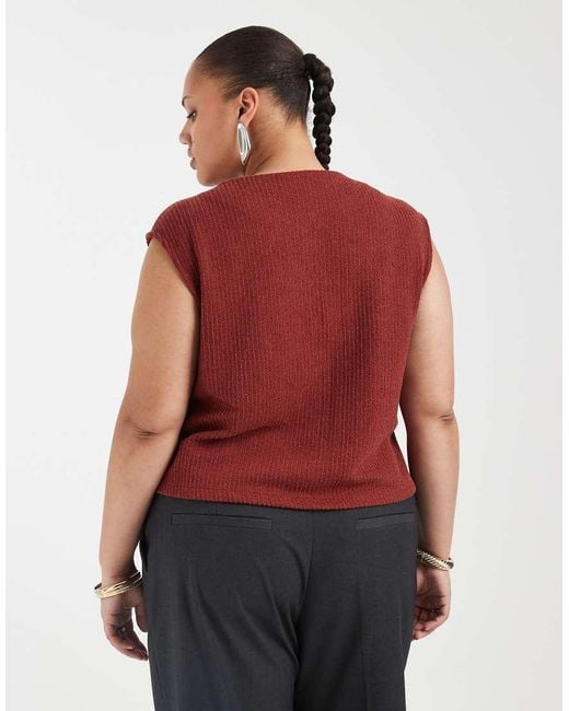 ONLY Red Buttons Detail Vest