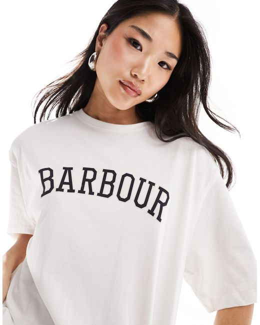 Camiseta boyfriend hueso con logo northburn Barbour de color White