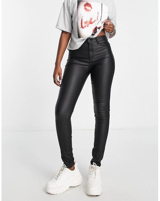 ONLY Black Royal Coated Skinny Jeans