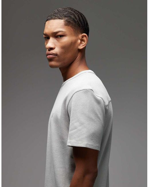 AllSaints Gray Ellis Crew Neck T-shirt for men