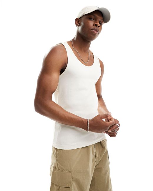 ASOS White Muscle Fit Tank Top for men