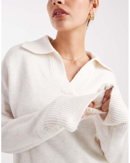 New Look White Polo Jumper