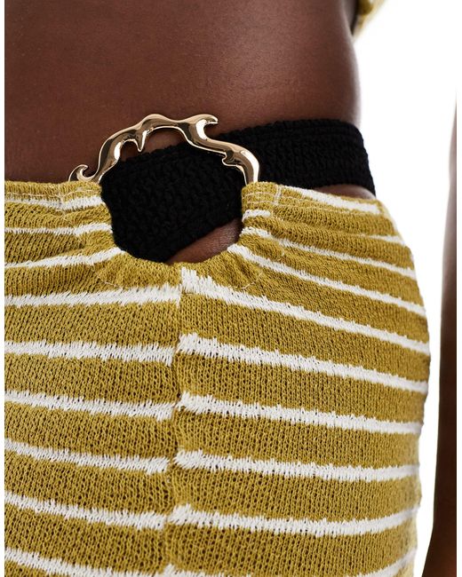 ASOS Metallic Dawn Knit Beach Skirt With Hardware
