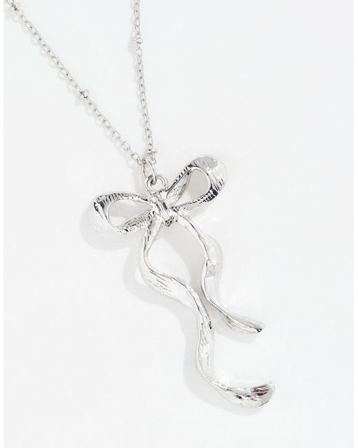 ASOS Natural Necklace With Bow Charm