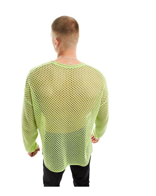 ASOS Green Oversized Knitted Jumper for men
