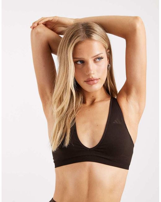 Adidas Originals Black Workout Essentials Knit Light Support Bra