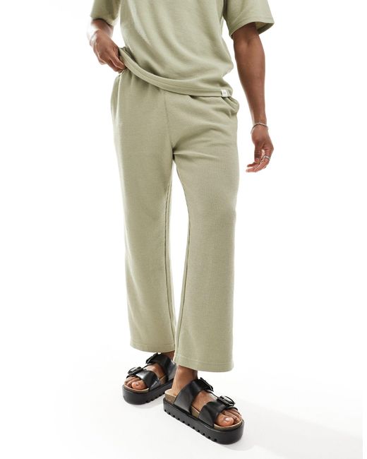 Pantalon texturé d'ensemble - menthe Pull&Bear pour homme en coloris Metallic