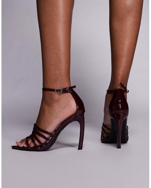 Public Desire Brown Corset Heeled Sandals