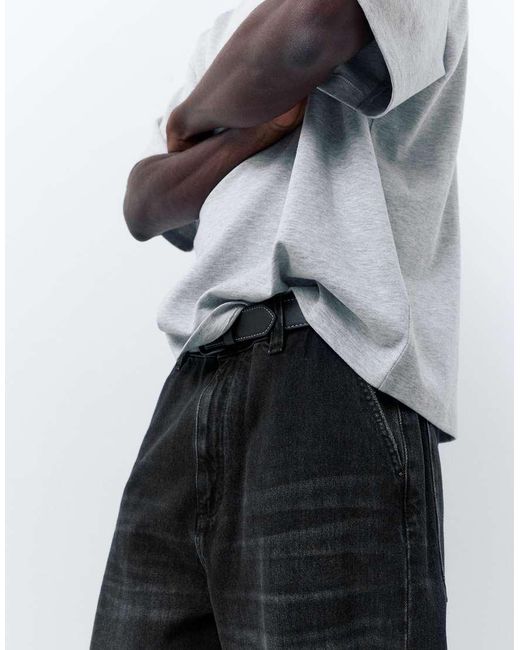 Pull&Bear White Embroidered Skater Jeans for men