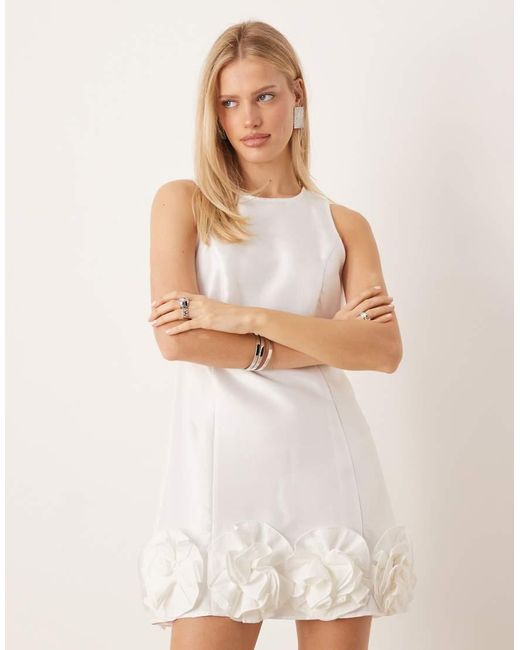 Y.A.S Natural Ruffle Hem Mini Dress