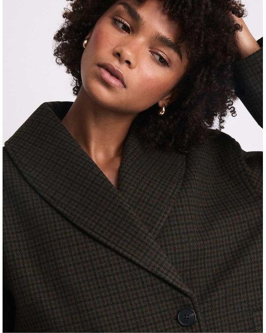 Stradivarius Green Shawl Neck Felt Coat