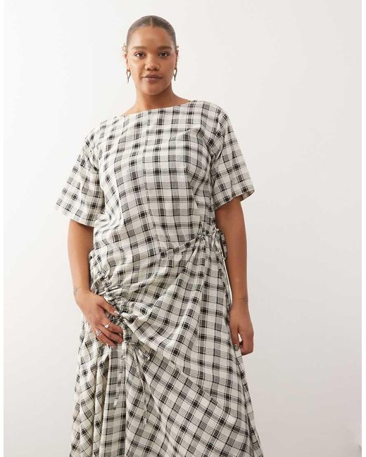 Collusion White Plus Multi Channel Detail Maxi Dress
