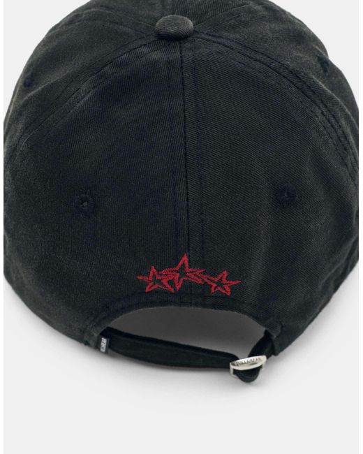 Pull&Bear – bestickte kappe in Black für Herren